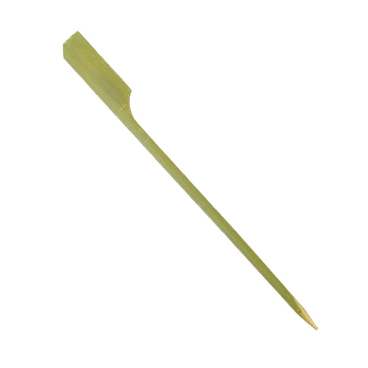 Bamboo Food Pick Golf Design Natural Green 12cm (2.500 Units)