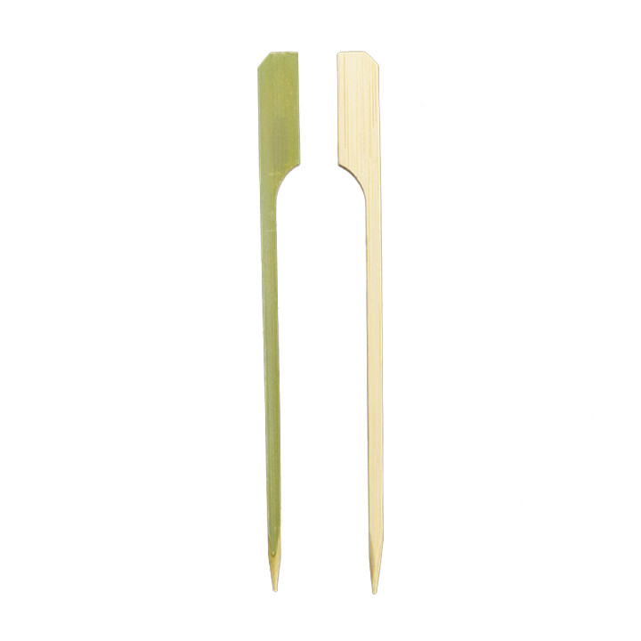 Bamboo Food Pick Golf Design Natural Green 12cm (2.500 Units)