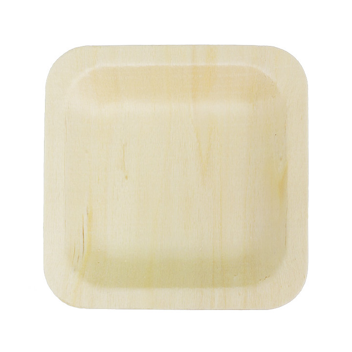 Wooden Plate Square Shape 11,5x11,5cm (25 Units) 