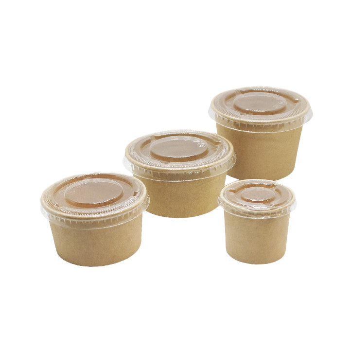 Kraft Cardboard Sauce Cup 75ml Ø7,3cm (50 Units)