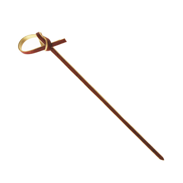 Bamboo Food Pick Bow Design Red 10cm (250 Units)  