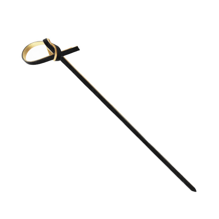 Bamboo Food Pick Black Bow Design 10cm (2.500 Units)
