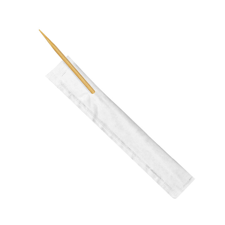 Wooden Toothpick 2 Tips Paper Wrapped 6,5cm (5 Units)