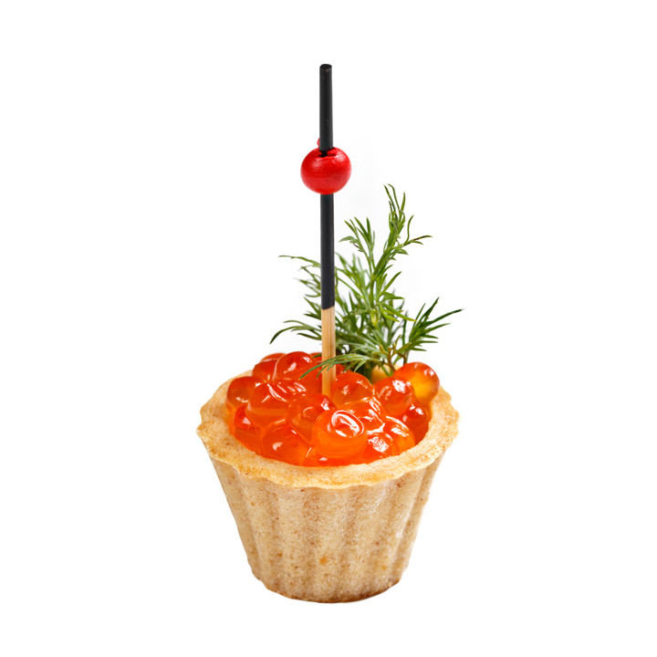 Bamboo Food Skewers Red and Black Design 7cm (1.200 Units)