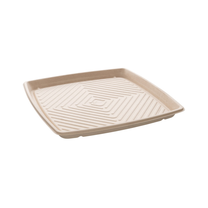 Natural Sugarcane Square Tray 40x40cm (25 Units)