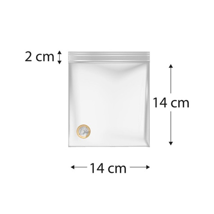 Plastic Zip Bag Seal top 14x14cm G-200 (1000 Units)