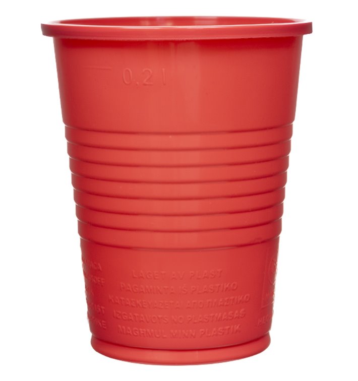 Plastic Cup PS Red 200ml Ø7cm (1.500 Units)