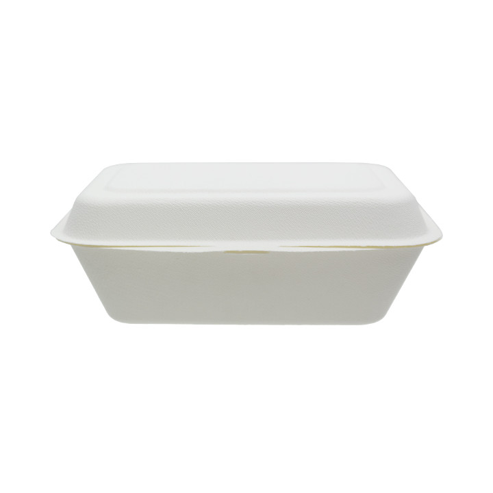 Sugarcane Hinged Container "Menu Box" White 180x125x70mm (50 Units) 