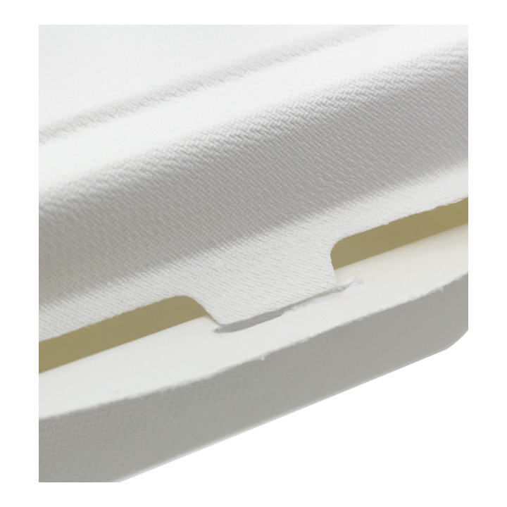 Sugarcane Hinged Container "Menu Box" White 180x125x70mm (50 Units) 