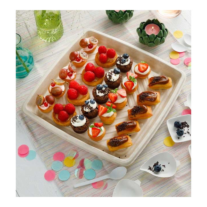 Natural Sugarcane Square Tray 31x31cm (5 Units) 