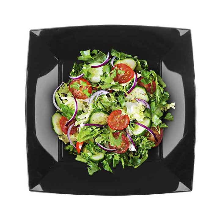 Reusable Hard Plate Flat Black "Nice" PP 23 cm (25 Units) 