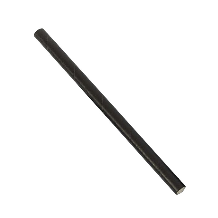 Paper Straw Straight Black Ø0,6cm 14cm (6.000 Units)