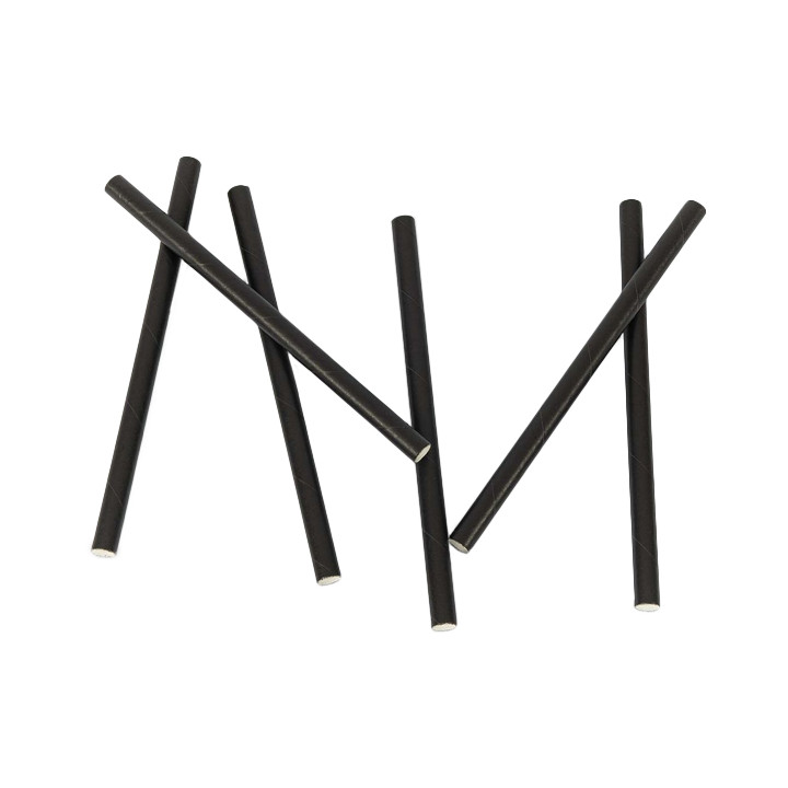 Paper Straw Straight Black Ø0,6cm 14cm (6.000 Units)