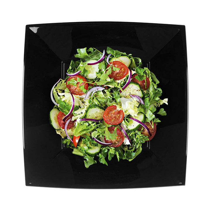 Reusable Hard Plate Flat Black "Nice" PP 29 cm (144 Units)