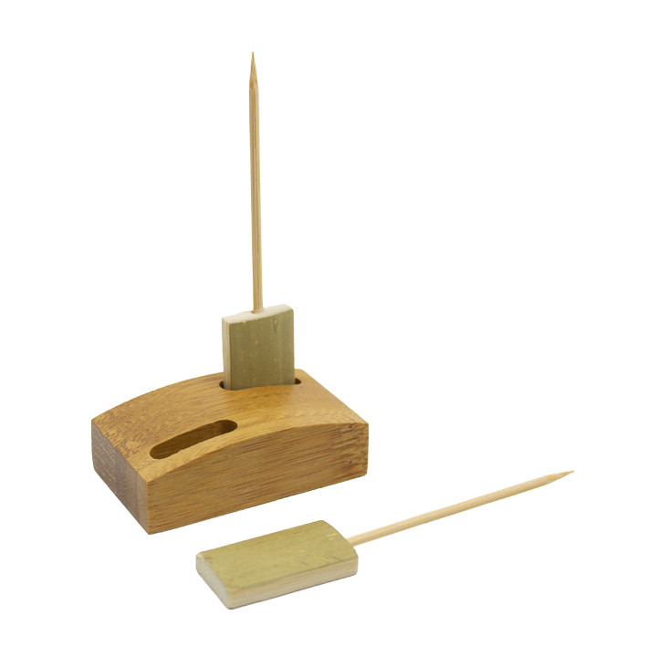 Bamboo Food Pick Holder Tray 6x3,5cm (1 Unit) 