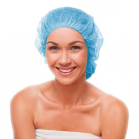 Disposable Bouffant Cap PP Blue Ø55cm (100 Units)  