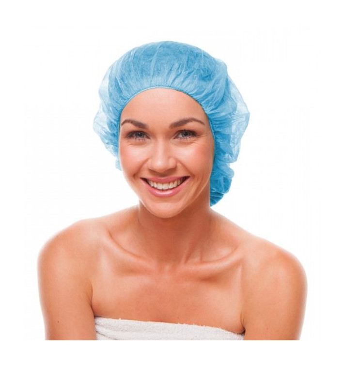 Disposable Bouffant Cap PP Blue Ø55cm (100 Units)  
