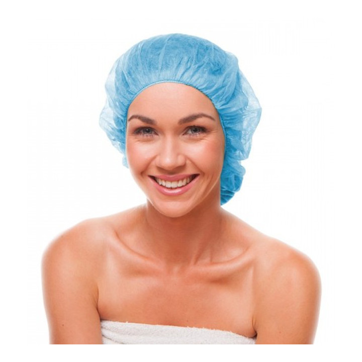 Disposable Bouffant Cap PP Blue Ø55cm (100 Units)  