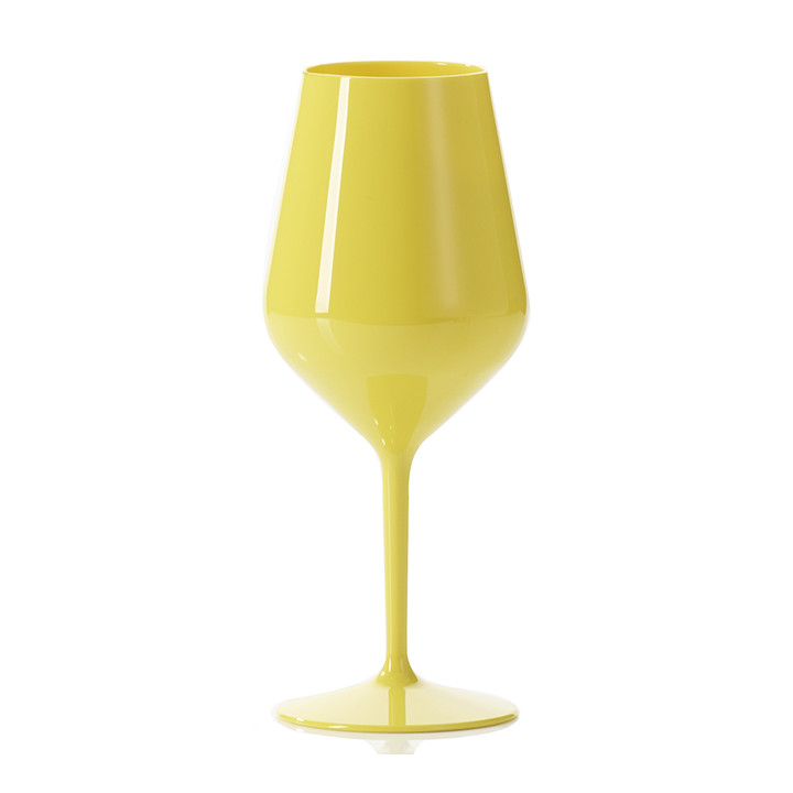 Reusable Glass Wine Tritan Yellow 470ml (6 Units)