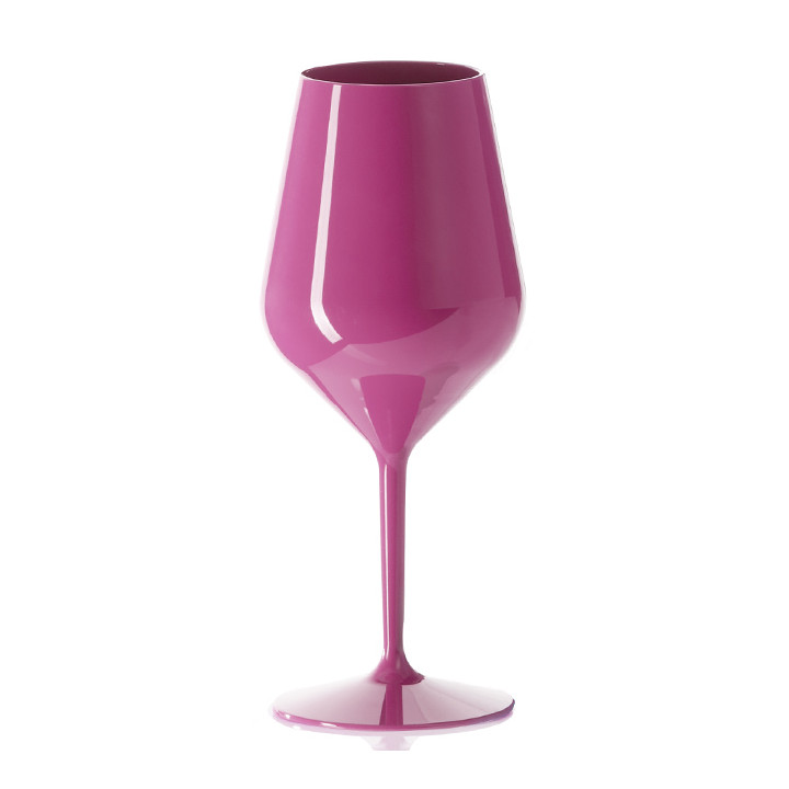 Reusable Glass Wine Tritan Pink 470ml (1 Unit)
