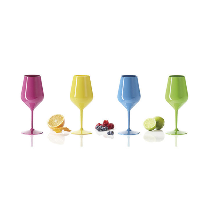 Reusable Glass Wine Tritan Yellow 470ml (6 Units)