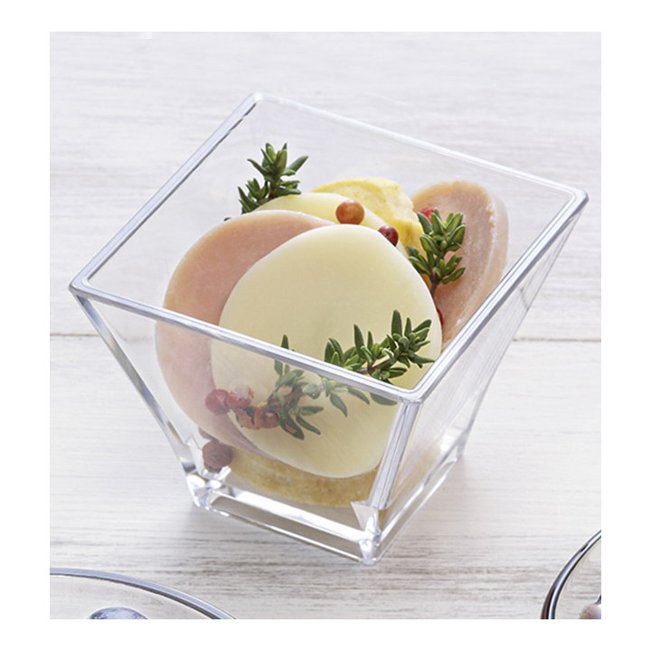 Tasting Plastic Bowl Durable SAN "Pagoda" Clear 88ml (96 Units)