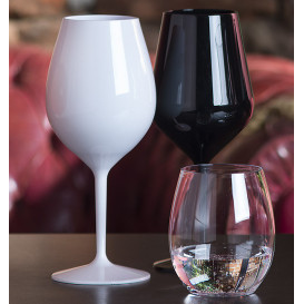 Reusable Plastic Glass Wine "Tritan" Black 470ml (6 Units)