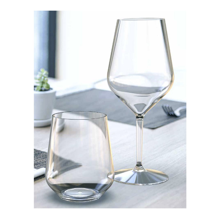 Reusable Plastic Glass Wine "Tritan" Clear 470ml (6 Units)