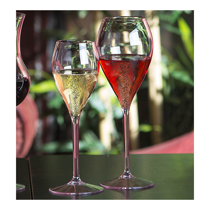 Reusable Plastic Glass Wine Tritan Clear 240ml (6 Units)