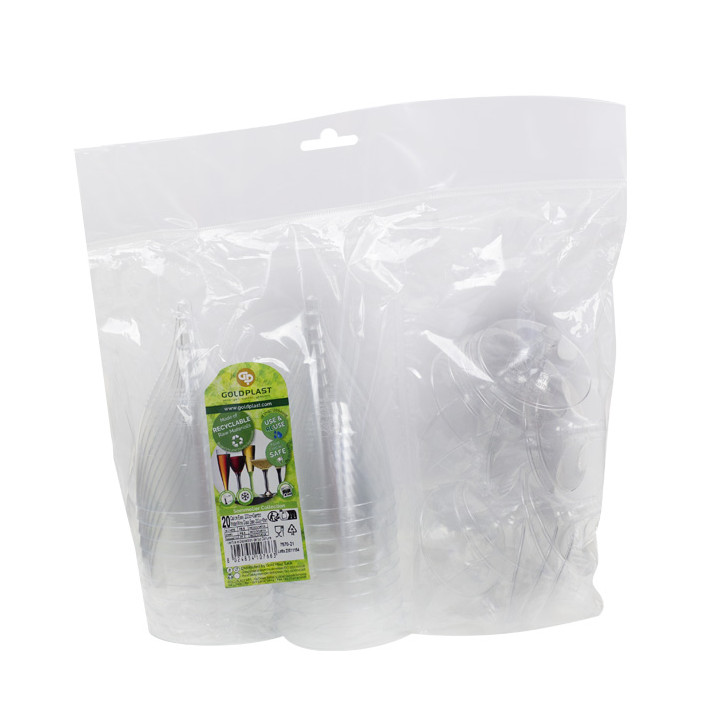 Plastic Stemmed Glass Wine Clear 200ml 2P (20 Units)