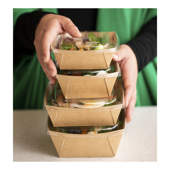 Rectangle Kraft Salad Bowl 500ml 15x12x6cm (400 Units)
