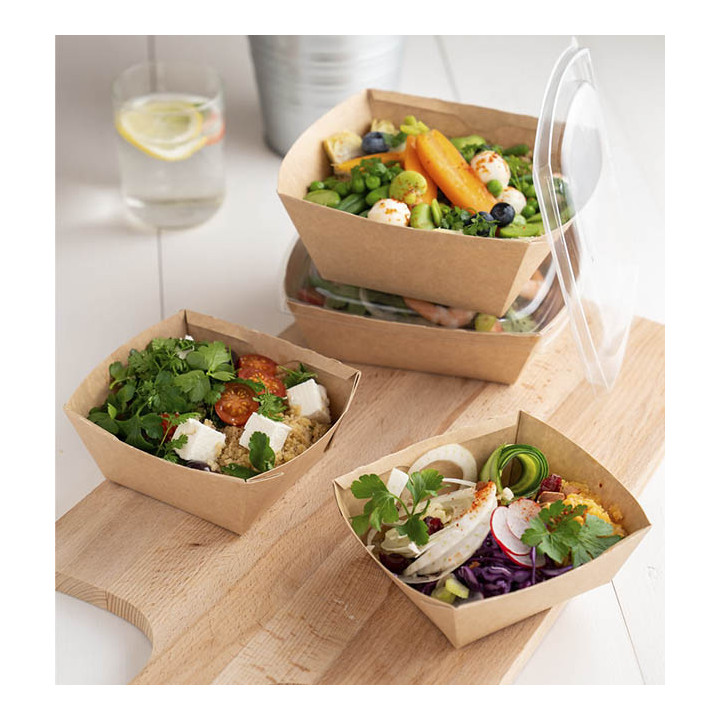 Rectangle Kraft Salad Bowl 1.000ml 19x16x7cm (300 Units)