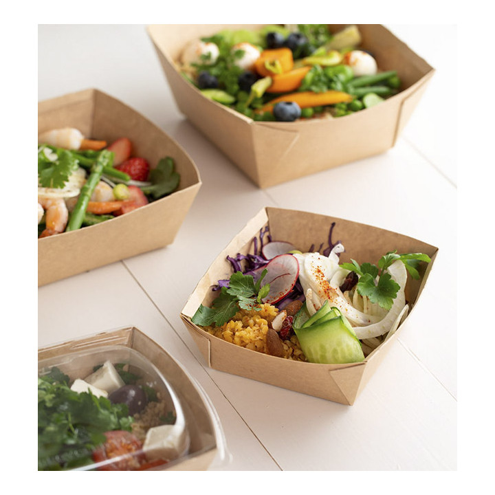 Rectangle Kraft Salad Bowl 1.000ml 19x16x7cm (300 Units)