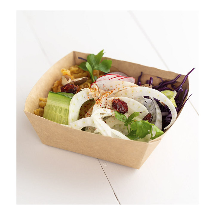 Rectangle Kraft Salad Bowl 1.000ml 19x16x7cm (300 Units)