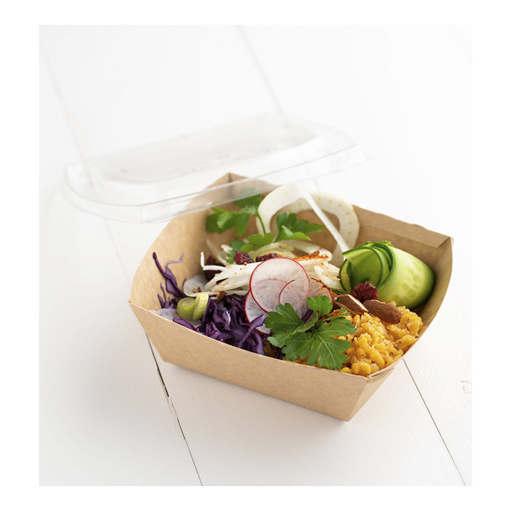Rectangle Lid rPET for Salad Bowl 19x16cm (300 Units)