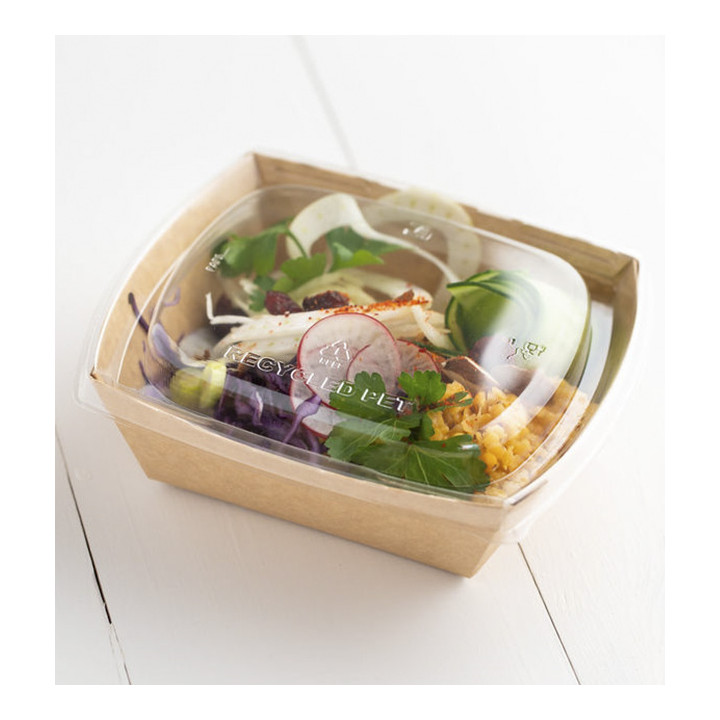 Rectangle Lid rPET for Salad Bowl 15x12cm (400 Units)