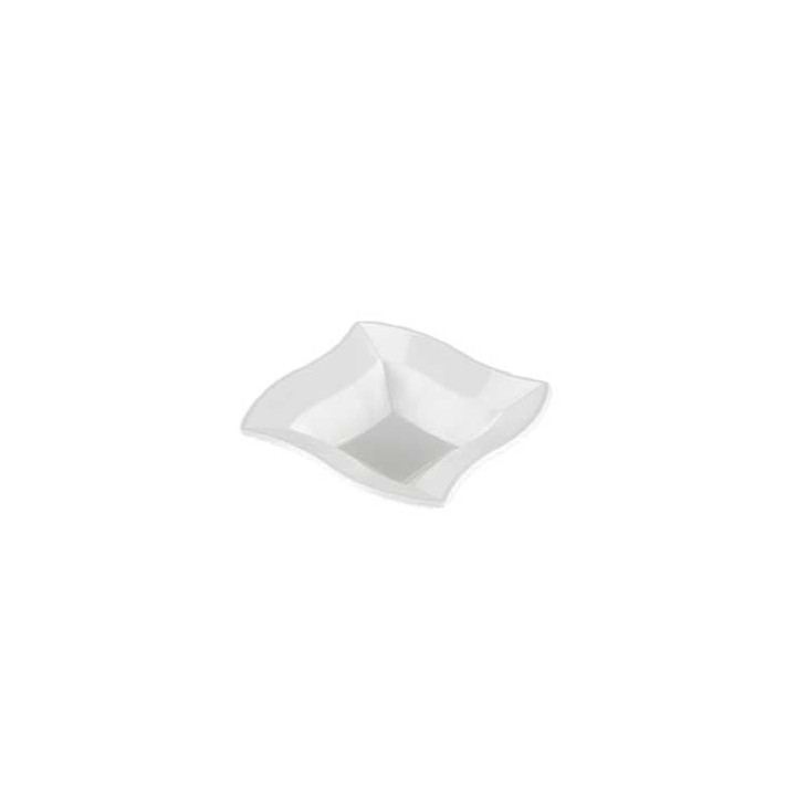 Plastic Bowl PS Square shape "Ondas" White 18x18cm 