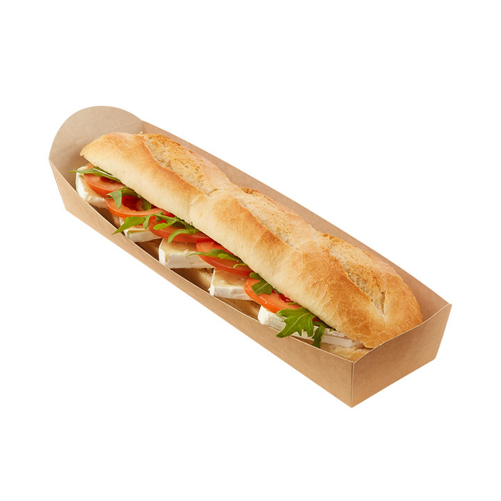 Kraft Baguette Tray 500ml 24,8x6cm (500 Uds)