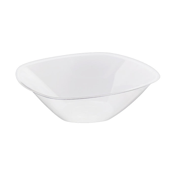Plastic Bowl PS Crystal Hard "Square" 1250ml Ø21cm (3 Units) 
