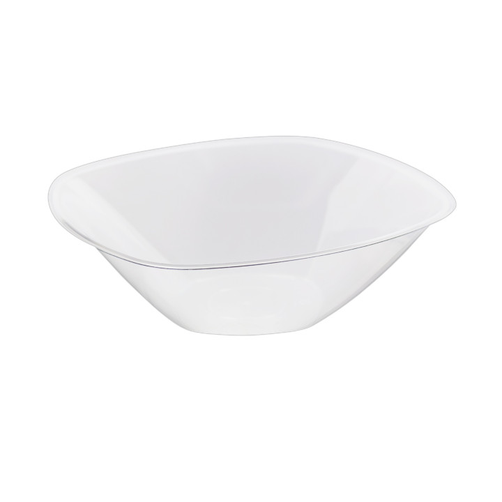 Plastic Bowl PS Crystal Hard "Square" 1250ml Ø21cm (3 Units) 