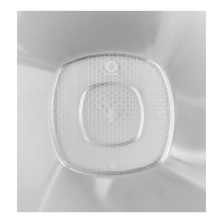 Plastic Bowl PS Crystal Hard "Square" 1250ml Ø21cm (3 Units) 