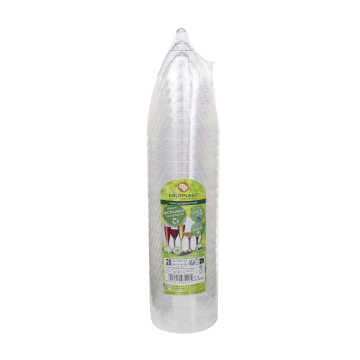 Plastic Stemmed Glass Wine Beige Removable Stem 180ml (200 Units)