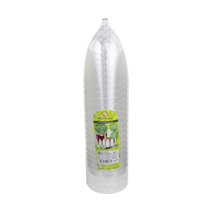 Plastic Stemmed Glass Wine Cream Removable Stem 300ml (200 Units)