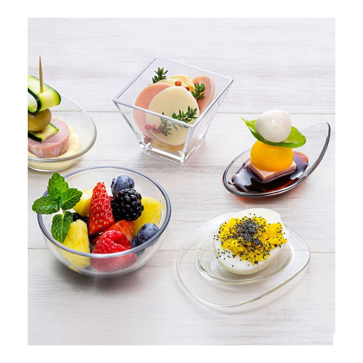 Tasting Plastic Bowl Durable SAN "Pagoda" Clear 88ml (6 Units) 