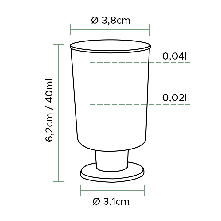 Plastic Stemmed Glass Liquor 40ml (20 Units)