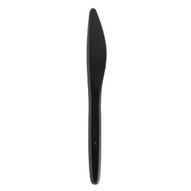 Plastic Knife PS "Luxury" Black 17,5 cm (100 Units)  