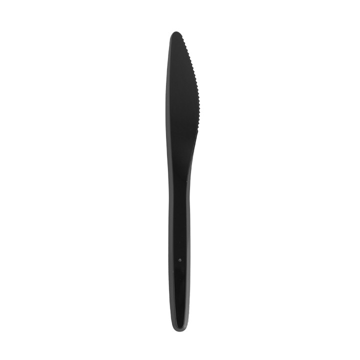 Plastic Knife PS "Luxury" Black 17,5 cm (100 Units)  