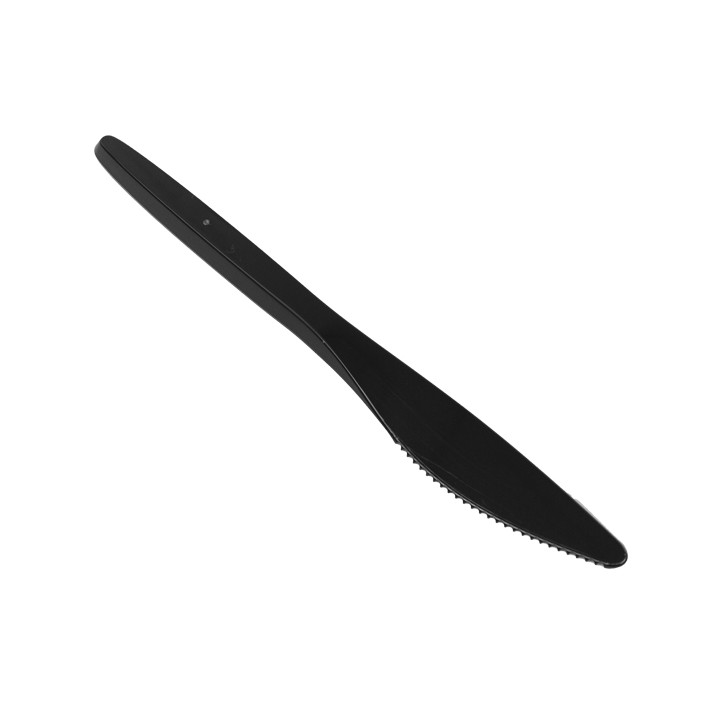 Plastic Knife PS "Luxury" Black 17,5 cm (100 Units)  