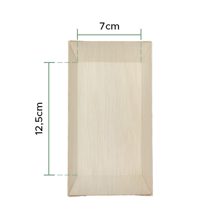 Wooden Tray 15,5x8,5x2,8cm 250ml (25 Units) 
