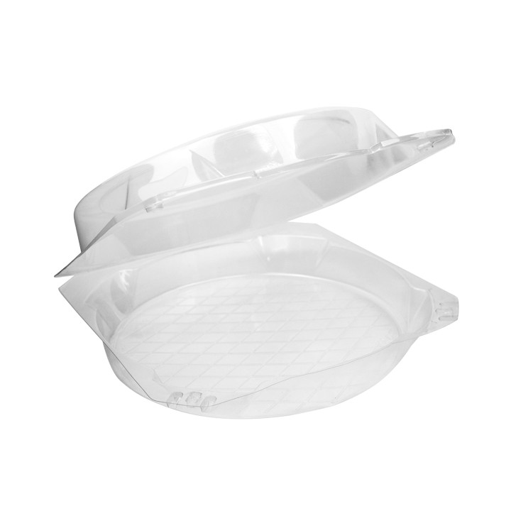 Plastic Hinged Bakery Container PET Ø27x8cm (100 Units)